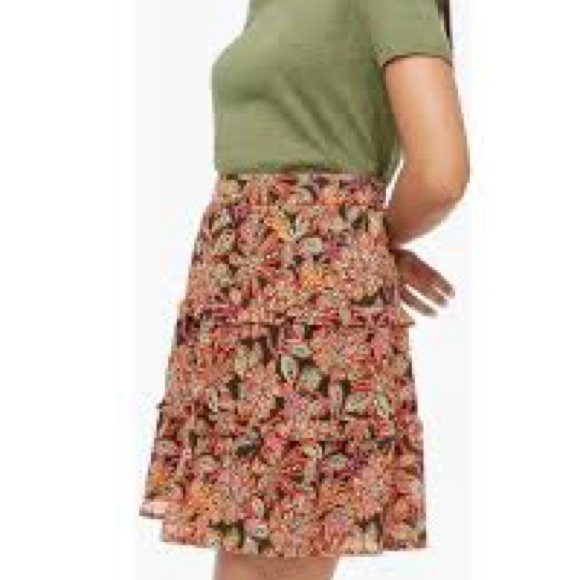 J.Crew Floral Ruffle Women's Skirt Sz X-LARGE - Picture 1 of 9